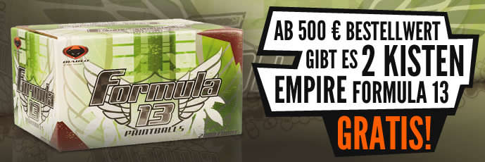 2 Kisten Paintballs Formula 13 gratis! 2 Kisten Paintballs Formula 13 gratis!