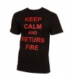 T-Shirt Mens Keep Calm and Return Fire schwarz