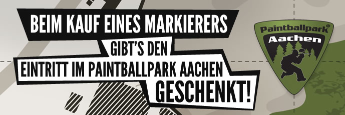 Gratis einmal Eintritt im Paintballpark Aachen beim Kauf eines Markierers Gratis einmal Eintritt im Paintballpark Aachen beim Kauf eines Markierers